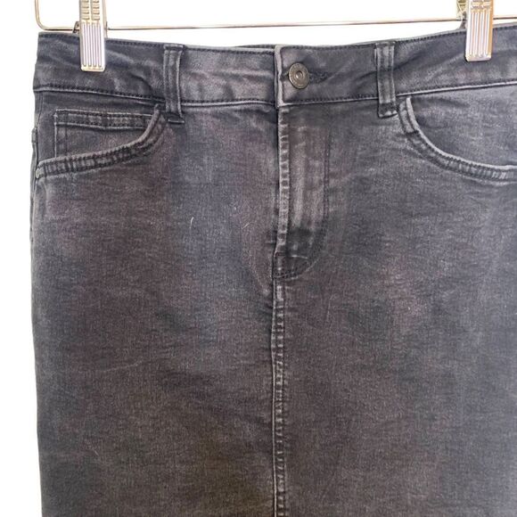 ONLY Sunny Black Denim Knee Length Skirt - Picture 4 of 13